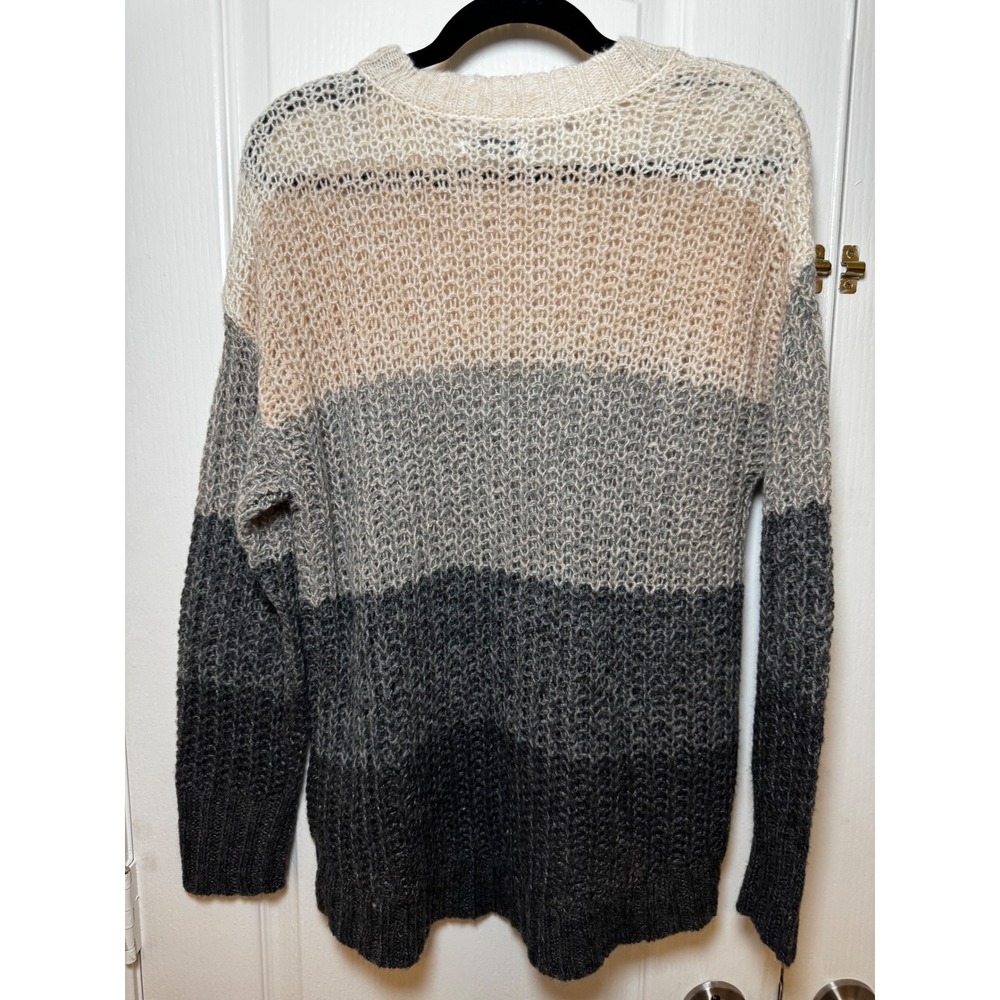 American Eagle Womens Colorblock Striped Crochet Knit Wool Blend Sweater - Picture 6 of 6